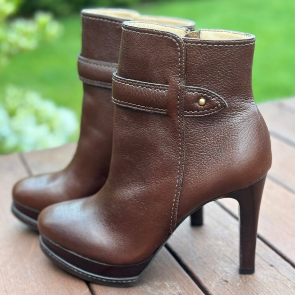 Talbots Leather Platform Boots Brown 'Randie5' Size 6